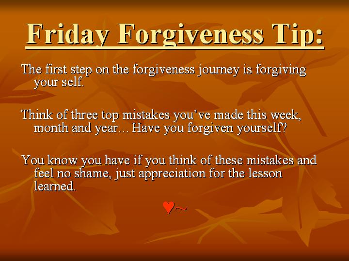 The #1 Toughest Person to Forgive…