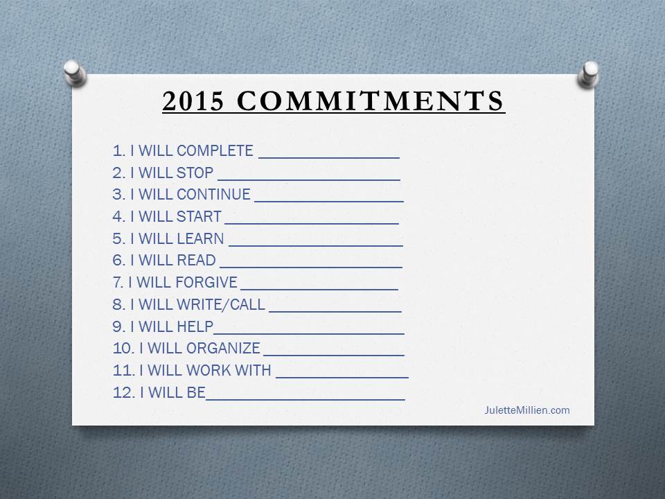 12 Commitments for One Magnificent Life!
