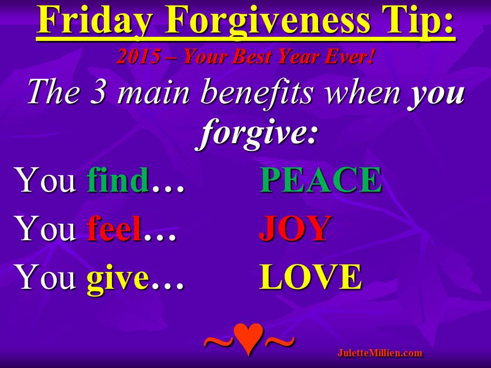 Forgiveness Tip Time – 3 Steps to Peace, Love and Joy